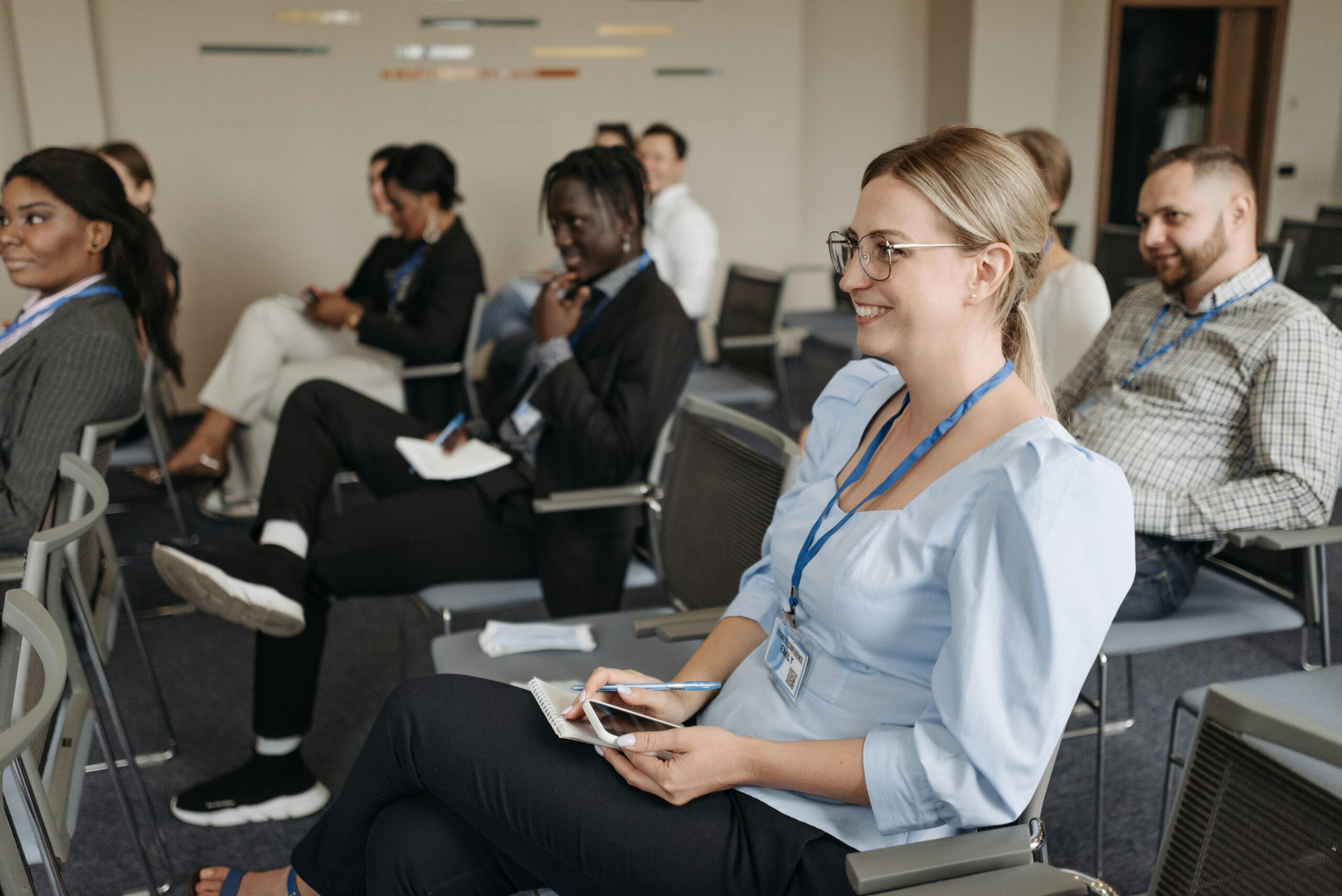 woman attending leadership development training